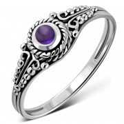Ethnic Style Amethyst Stone Ring, r481
